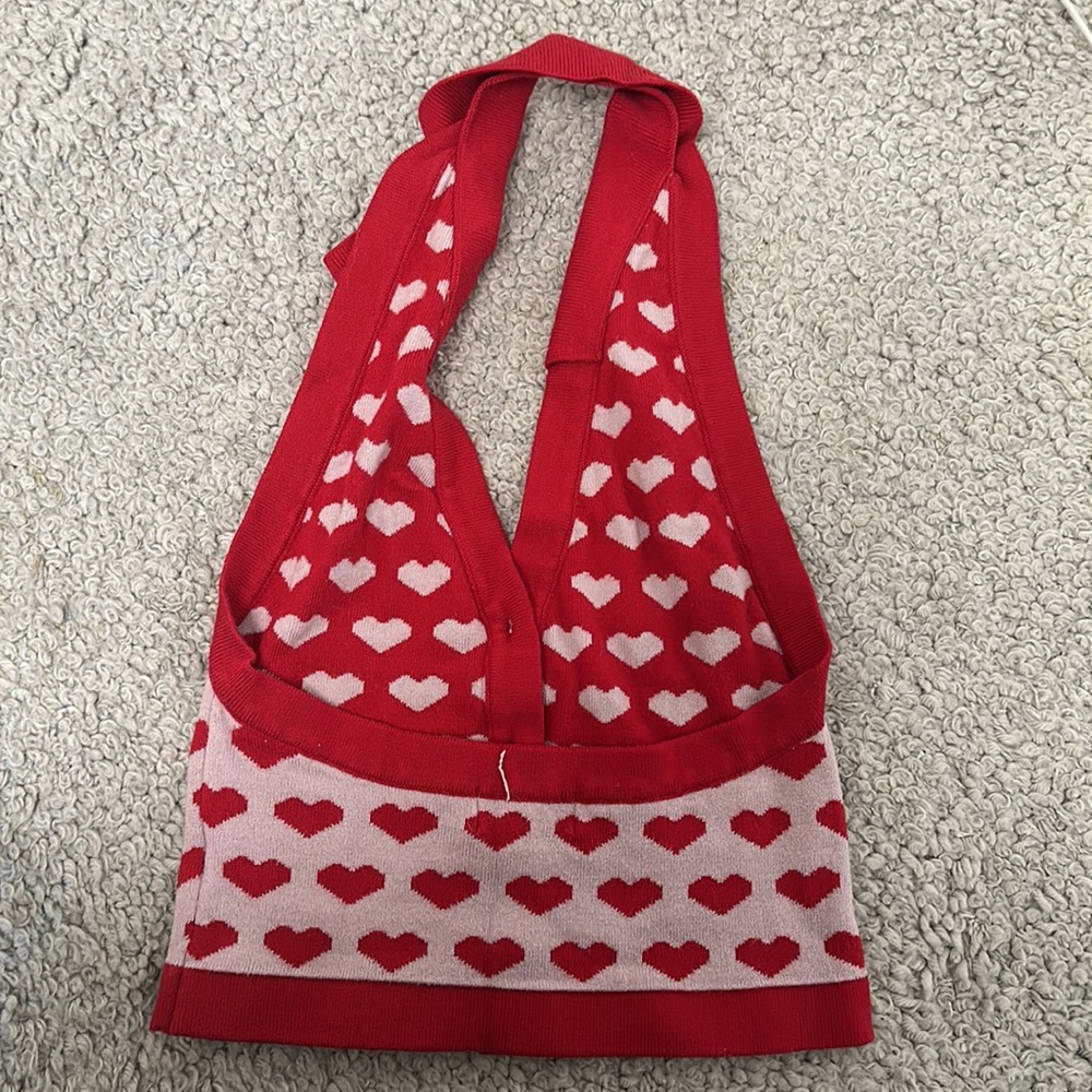 Verge girl red hearts halter top. - Picture 2 of 2